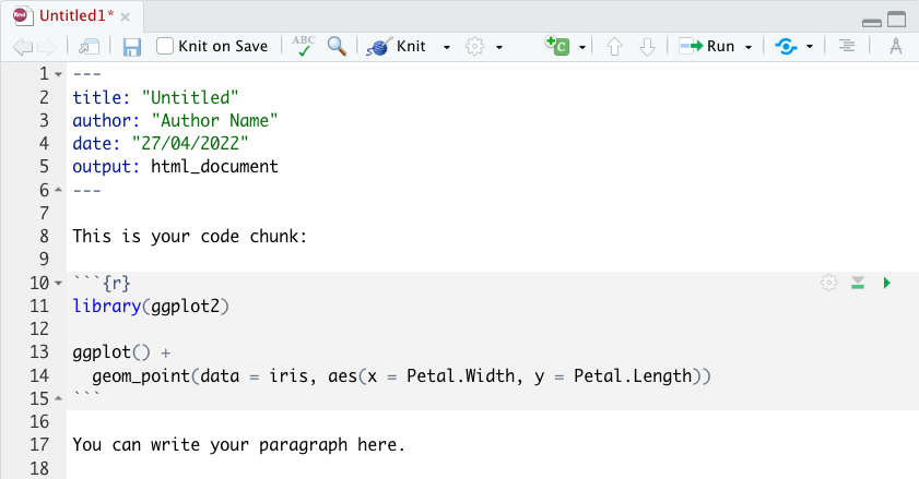 R Markdown general setup